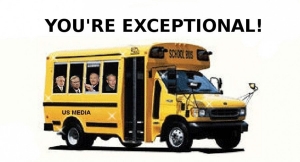 Our exceptional White House press pool has yet to master the dictionary and look up the word "moderate."